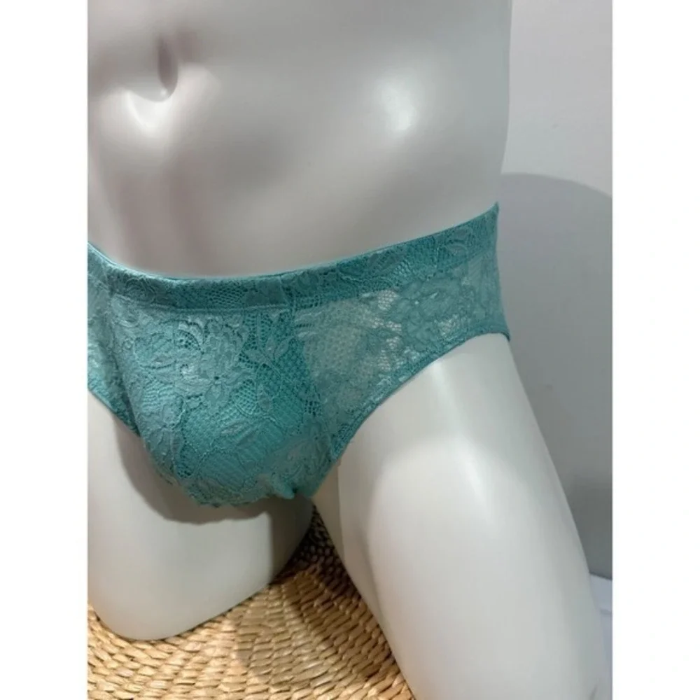 Cosabella Men's Never Say Never Comfort Micro Brief Lace Underwear Blu Capri